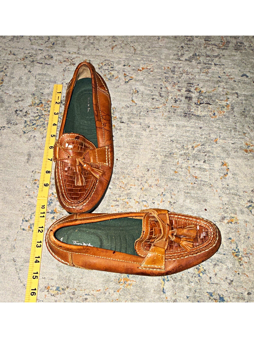 Thom McAn Men’s Brown Leather Tassel Slip-On Loafer Dress Shoes 9M
